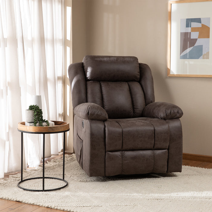 Berger Reclinable Eléctrico con Masaje + Calentador Livorno Café
