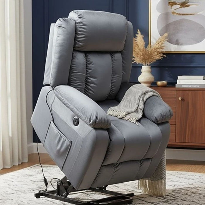 Berger Reclinable Eléctrico con Masaje + Calentador Livorno Gris
