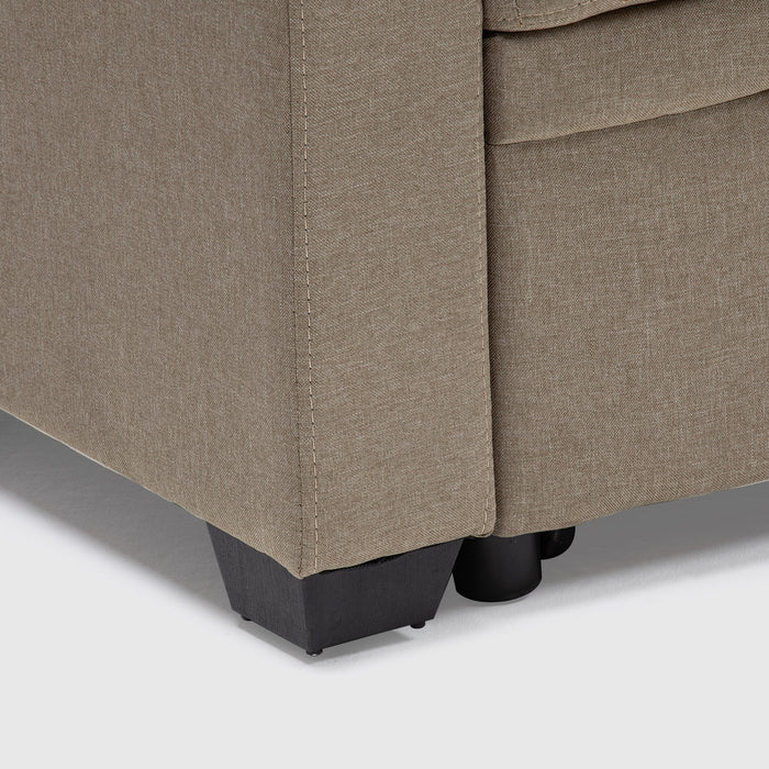 Sofá Cama Seccional 2 Plazas Moderno - Lino Beige Sidney