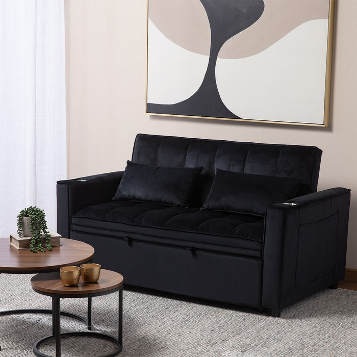 Sofá Cama 2 Cuerpos Moderno Dallas Negro