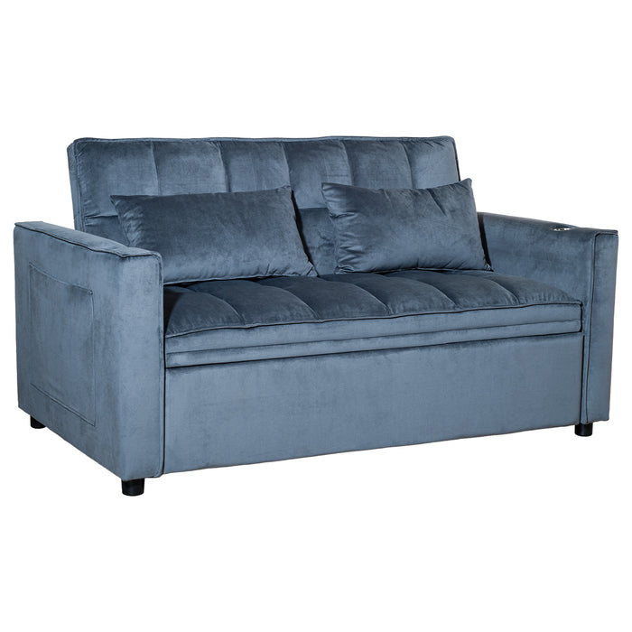Sofá Cama 2 Cuerpos Moderno Dallas Gris