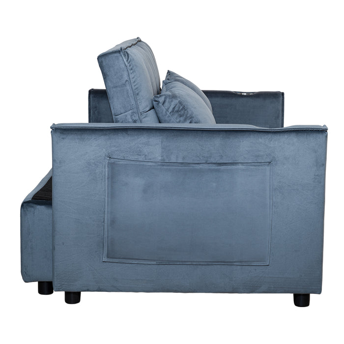 Sofá Cama 2 Cuerpos Moderno Dallas Gris