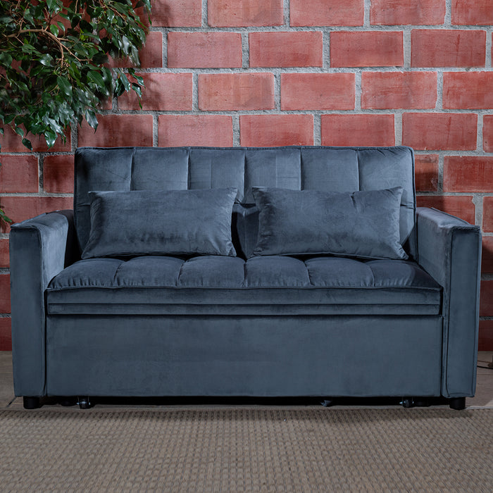 Sofá Cama 2 Cuerpos Moderno Dallas Gris