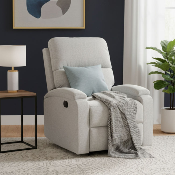 Berger Reclinable Blanco Moderno de Lino Matheus