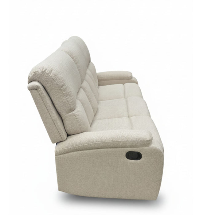 Sofá 3 Cuerpos Reclinable Beige Moderno Matheus
