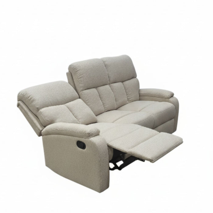 Sofá 3 Cuerpos Reclinable Beige Moderno Matheus
