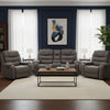 Living Reclinable Sofá 2 Cuerpos + 2 Bergers Reclinable Gris Verona