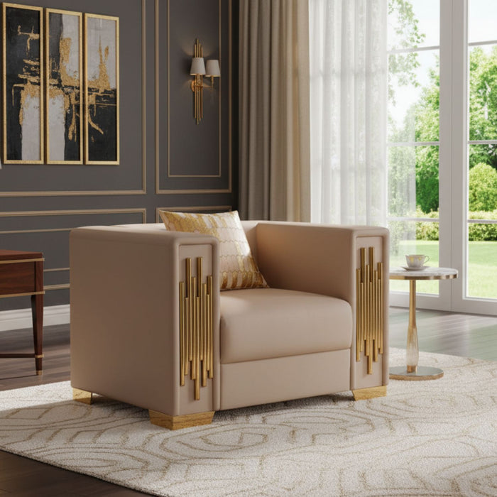 Sillón Elegante 1 Cuerpo Moderno Beige Spencer
