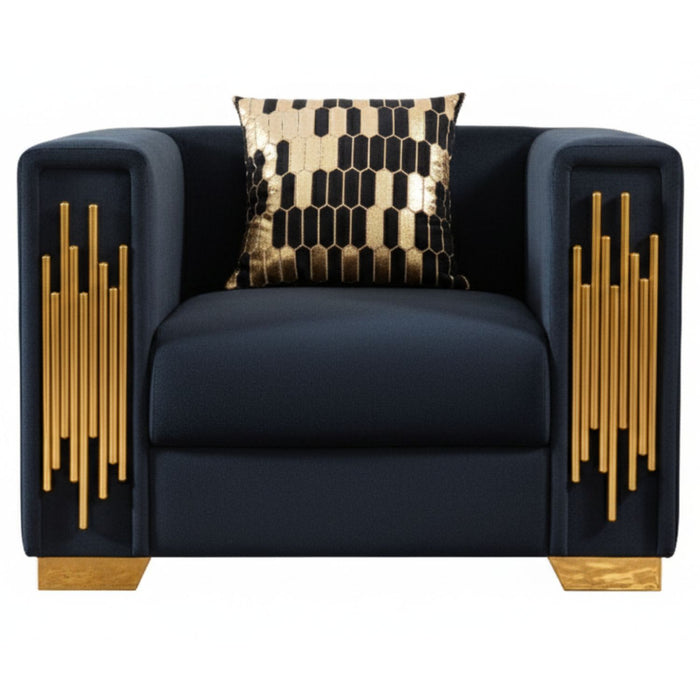 Sillón Elegante 1 Cuerpo Moderno Negro Spencer