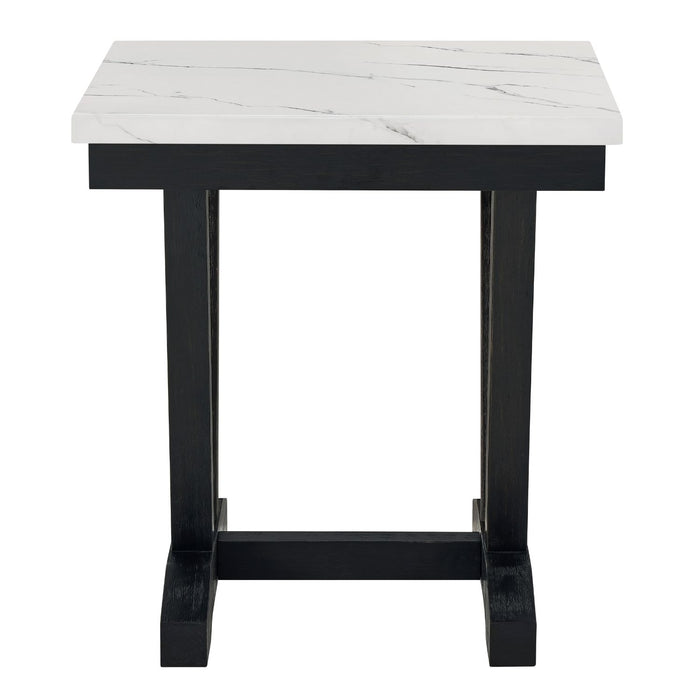 Mesa Lateral Moderna Mármol Rodeus Blanca