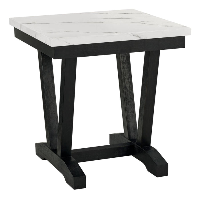 Mesa Lateral Moderna Mármol Rodeus Blanca