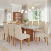 Juego de Comedor Elegante Madera Rectangular 8 Sillas Ariela