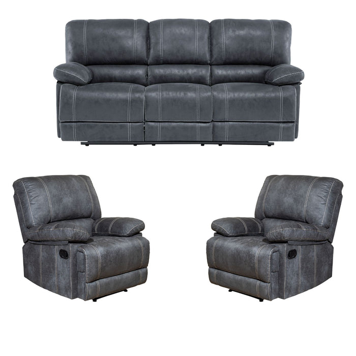 Living Reclinable 3 Cuerpos - Castle Gris + 2 Bergers