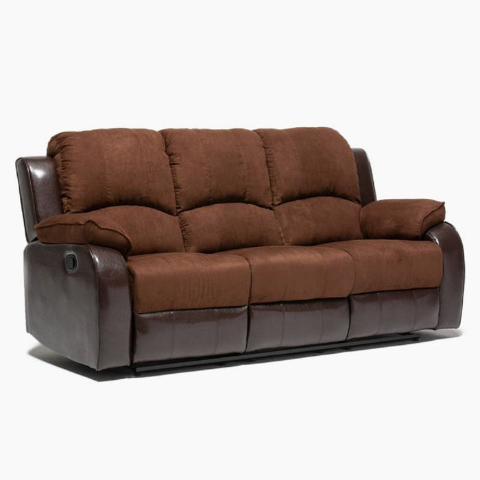 Sofá 3 Cuerpos Reclinable - Moderno Thompson Pu + Microfibra