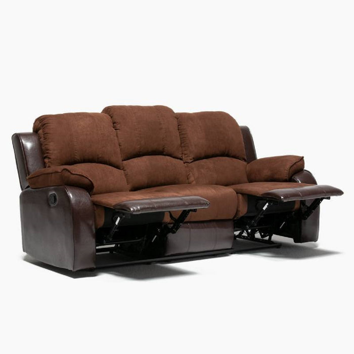 Sofá 3 Cuerpos Reclinable - Moderno Thompson Pu + Microfibra