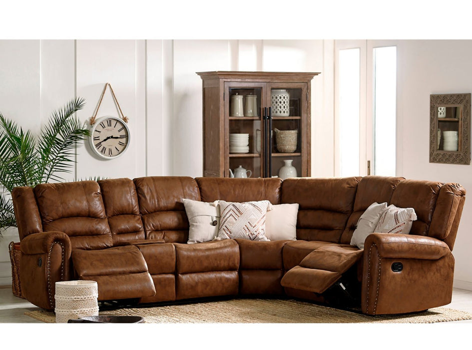 Sofá Seccional Reclinable Moderno 5 Cuerpos + Consola Castle