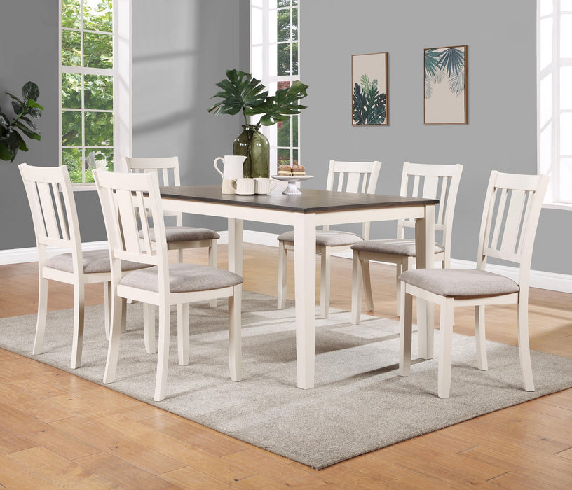 Mesa Comedor con 6 Sillas Madera Blanco Nieve