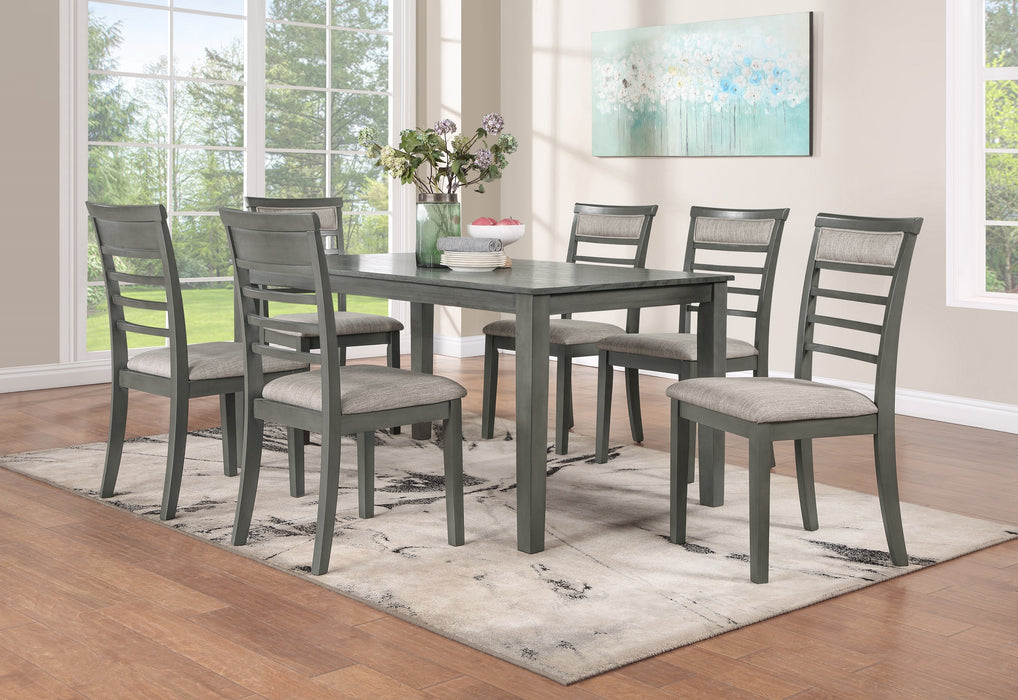 Mesa Comedor + 6 Sillas Madera Minimalista Gris