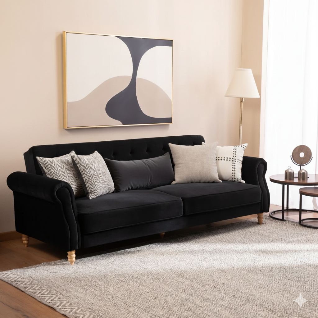 Cómo decorar un sofá negro con cojines: ideas y combinaciones