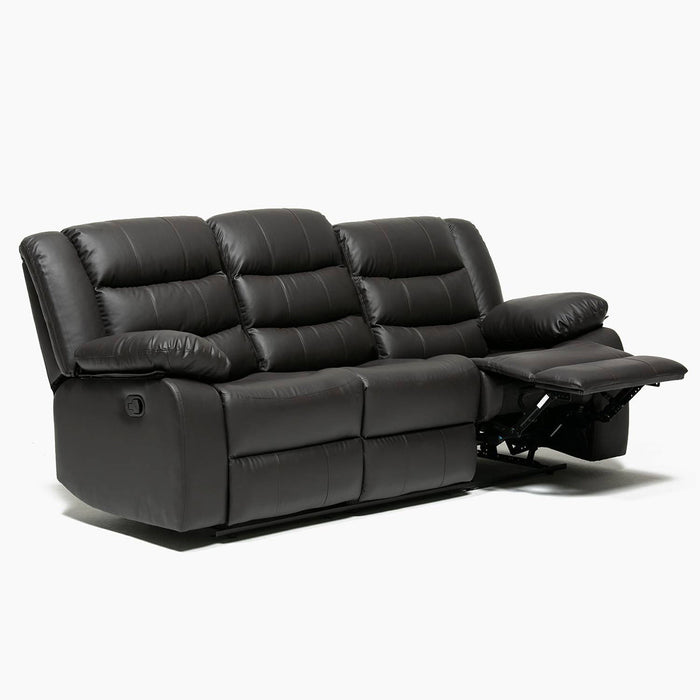 Sofa Reclinable 3 Cuerpos Negro -  Moderno Roma