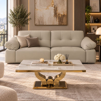 Sofá Modular para Living 4 Cuerpos Clásico Génova Crema