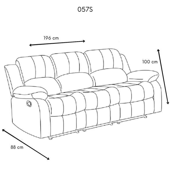 Sofa 3 Cuerpos Reclinable Moderno Roma