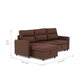 Sofá Seccional Cama 2 Plazas Moderno Café New Sidney