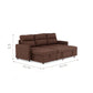 Sofá Seccional Cama 2 Plazas Moderno Café New Sidney