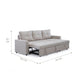 Sofá Seccional Cama 2 Plazas Moderno Lino Grueso Beige Reversible Wing