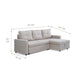 Sofá Seccional Cama 2 Plazas Moderno Lino Grueso Beige Reversible Wing