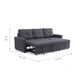 Sofá Seccional Cama 2 Plazas Moderno Lino Grueso Gris Reversible Wing