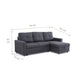 Sofá Seccional Cama 2 Plazas Moderno Lino Grueso Gris Reversible Wing