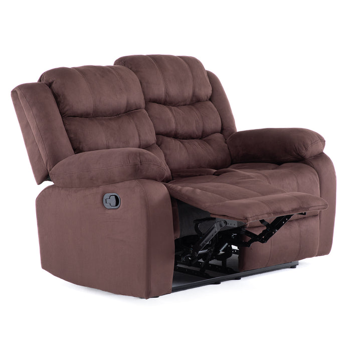 Living Reclinable Sofá 3 Cuerpos + 1 Sofá 2 Cuerpos Café Oscuro Norman