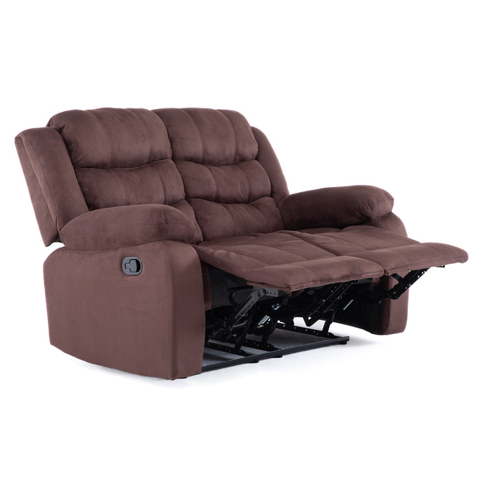Living Reclinable Sofá 3 Cuerpos + 1 Sofá 2 Cuerpos Café Oscuro Norman