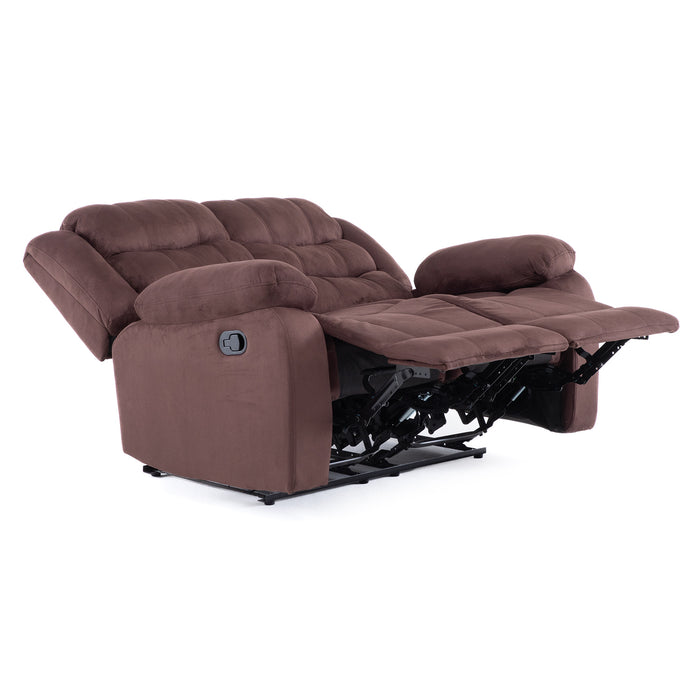 Living Reclinable Sofá 3 Cuerpos + 1 Sofá 2 Cuerpos Café Oscuro Norman