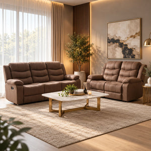 Living Reclinable Sofá 3 Cuerpos + 1 Sofá 2 Cuerpos Norman