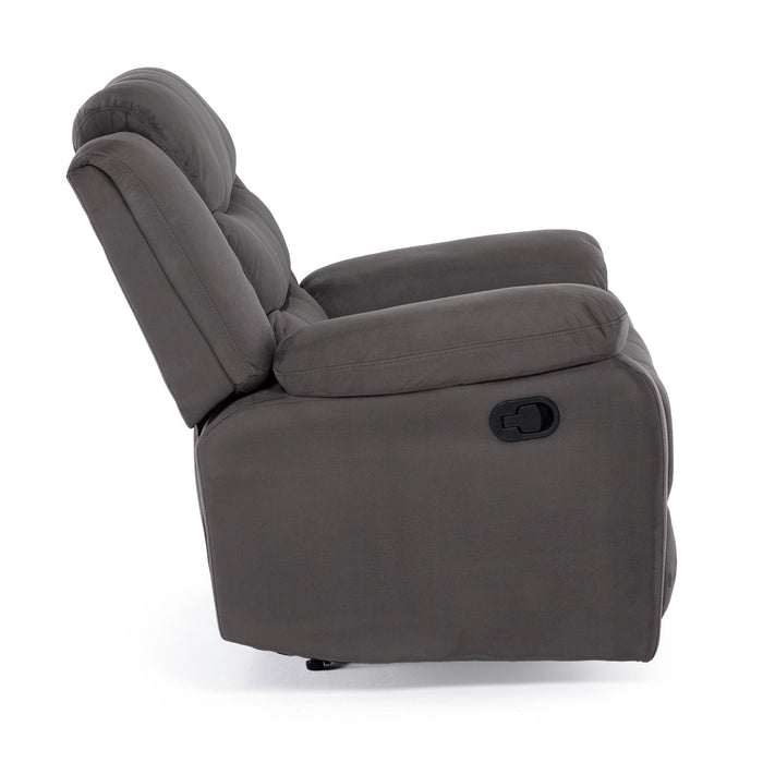 Living Reclinable Sofá 3 Cuerpos + 2 Bergers Reclinable Norman Gris