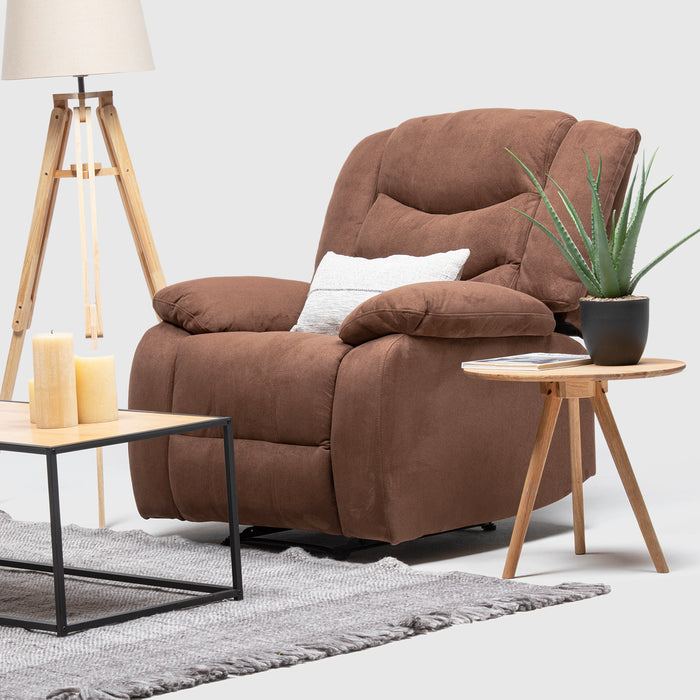 Living Reclinable Sofá 3 Cuerpos + 1 Sofá 2 Cuerpos + 1 Berger Café Norman