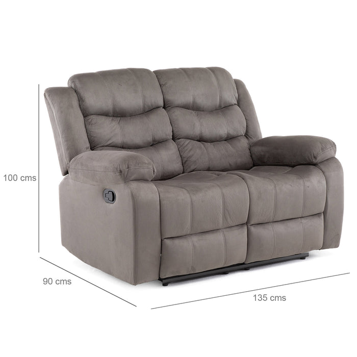 Living Reclinable Sofá 3 Cuerpos + 1 Sofá 2 Cuerpos Gris Norman