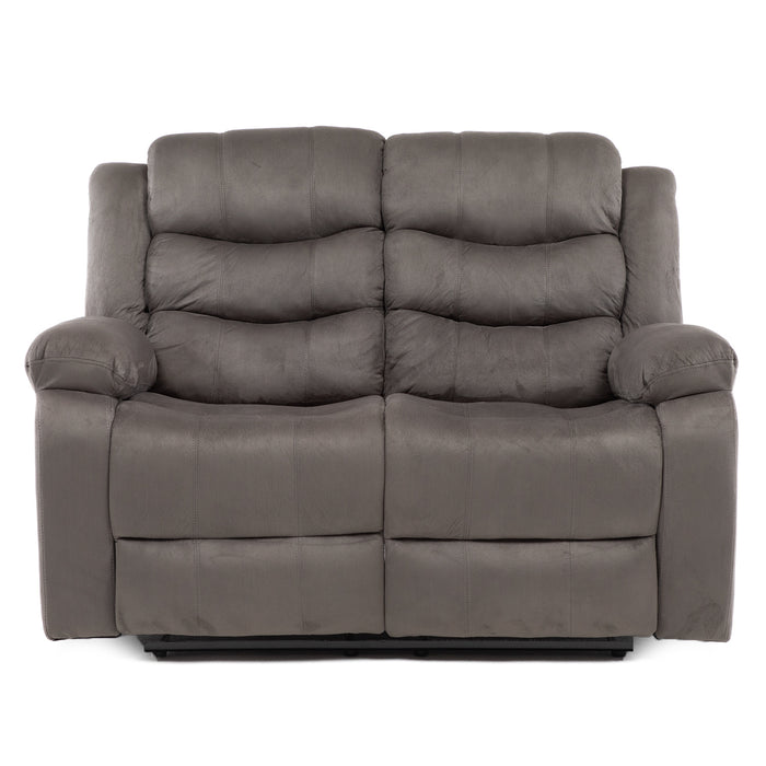 Living Reclinable Sofá 3 Cuerpos + Sofá 2 Cuerpos + 1 Berger Gris Norman