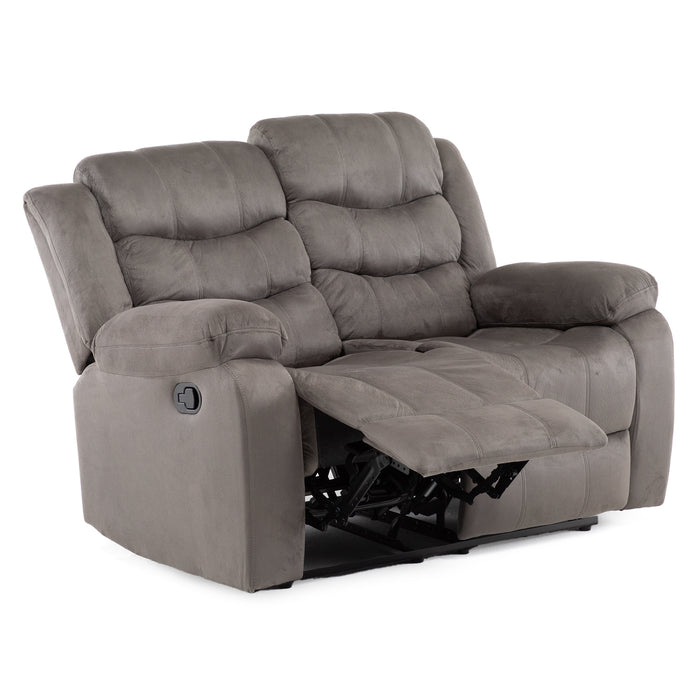Living Reclinable Sofá 3 Cuerpos + 1 Sofá 2 Cuerpos Gris Norman