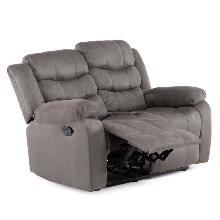 Living Reclinable Sofá 3 Cuerpos + Sofá 2 Cuerpos + 1 Berger Gris Norman