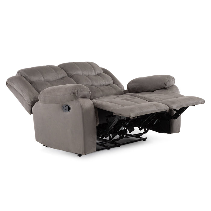 Living Reclinable Sofá 3 Cuerpos + Sofá 2 Cuerpos + 1 Berger Gris Norman