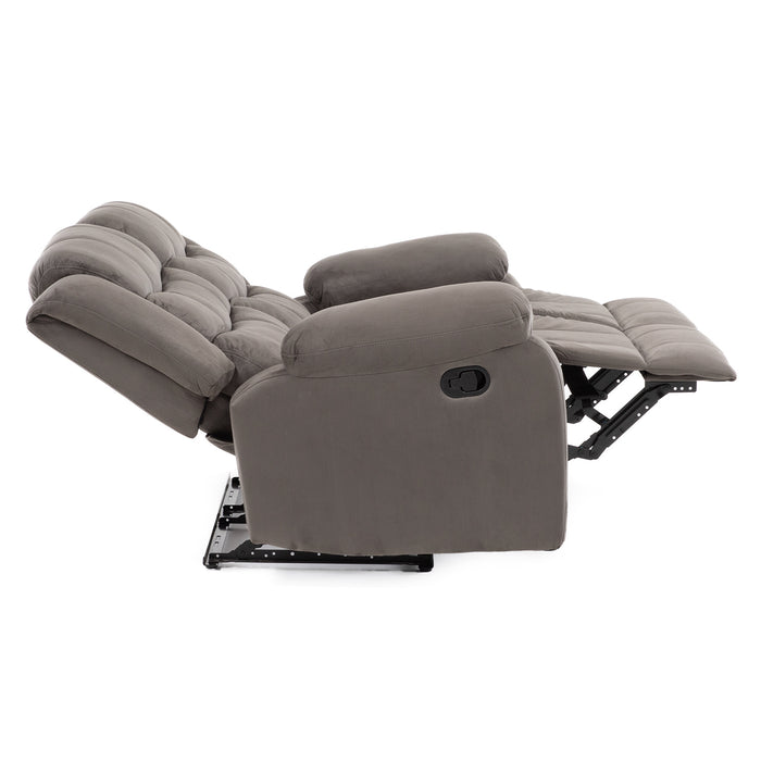 Living Reclinable Sofá 3 Cuerpos + Sofá 2 Cuerpos + 1 Berger Gris Norman