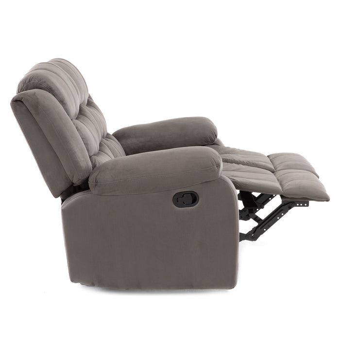 Living Reclinable Sofá 3 Cuerpos + Sofá 2 Cuerpos + 1 Berger Gris Norman