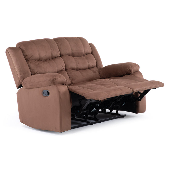 Living Reclinable Sofá 3 Cuerpos + 1 Sofá 2 Cuerpos Café Norman