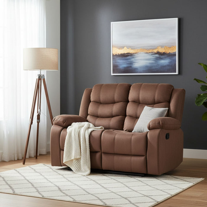 Living Reclinable Sofá 3 Cuerpos + 1 Sofá 2 Cuerpos + 1 Berger Café Norman