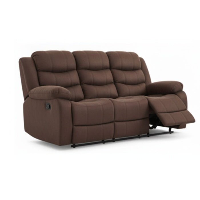 Sofá 3 Cuerpos Reclinable Tradicional Norman Café Oscuro
