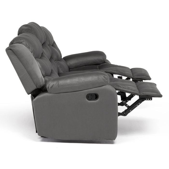 Living Reclinable Sofá 3 Cuerpos + 2 Bergers Reclinable Norman Gris