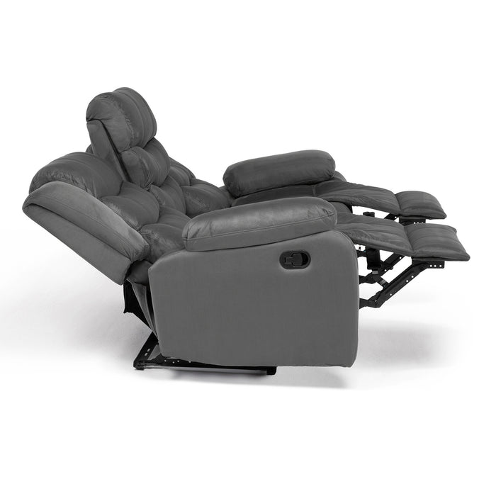 Sofá 3 Cuerpos Reclinable Tradicional Norman Gris Elephant